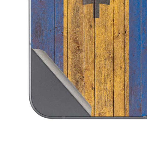 Barbados Flag Dark Wood Google Pixel 9 Pro Fold Skin